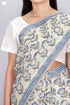 Kota Doria Saree In Floral Block Print